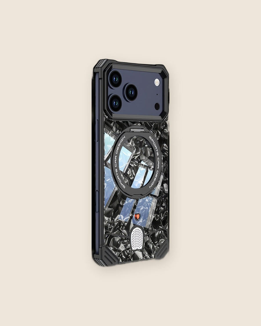 Marble Metal iPhone Case with Rotating Ring Stand