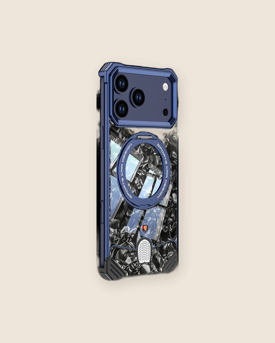 Marble Metal iPhone Case with Rotating Ring Stand