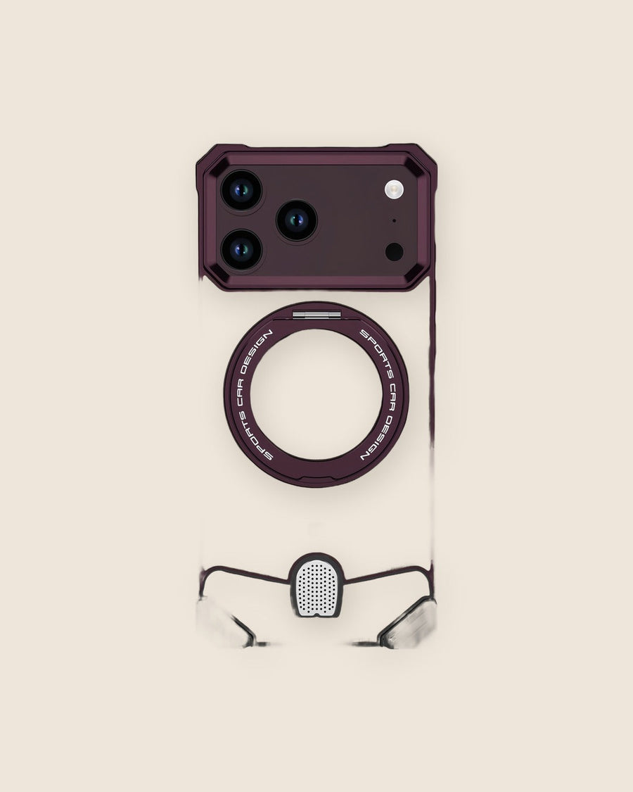 Walnut Wood Metal iPhone Case with Ring Stand