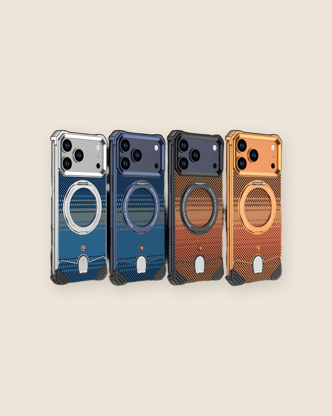 Kevlar Weave Metal iPhone Case with Ring Stand – all colors