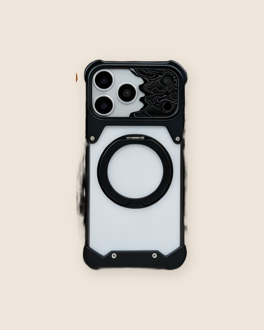 Matte Metal iPhone Case with Magnetic Kickstand in Obsidian Black
