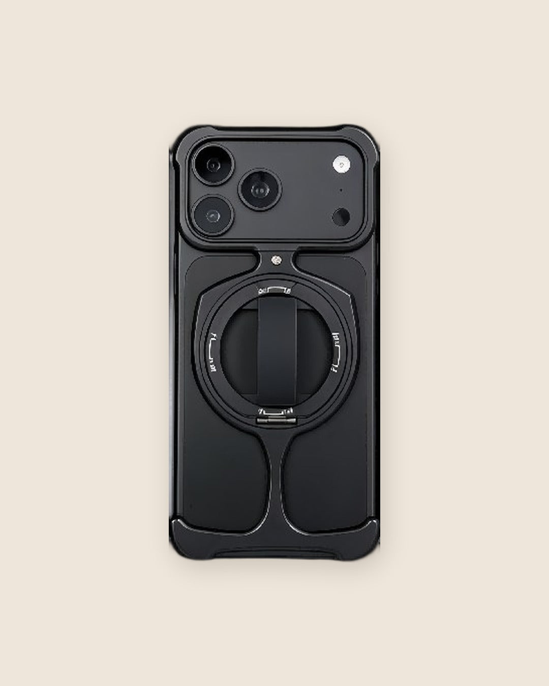 Trophy Ring Holder iPhone Case with Finger Strap in Obsidian Black