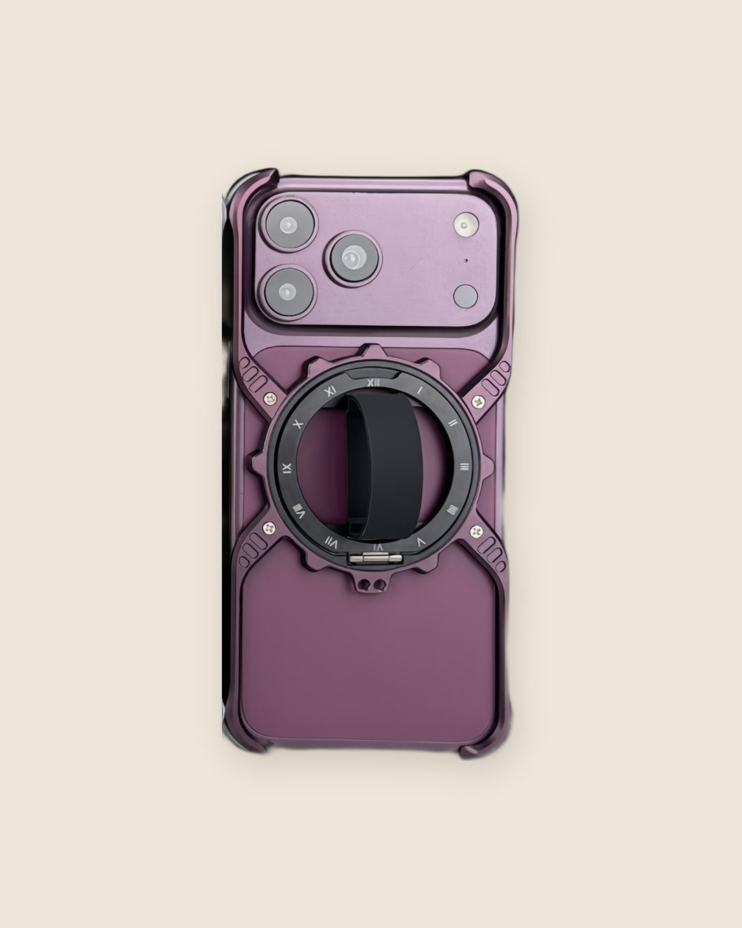 X-Shell Ring Holder iPhone Case with Kickstand in Burgundy