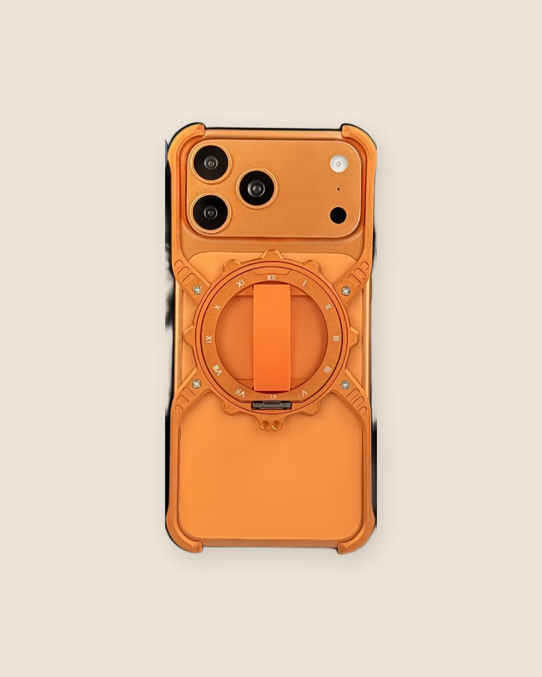 X-Shell Ring Holder iPhone Case with Kickstand in Sunset Orange