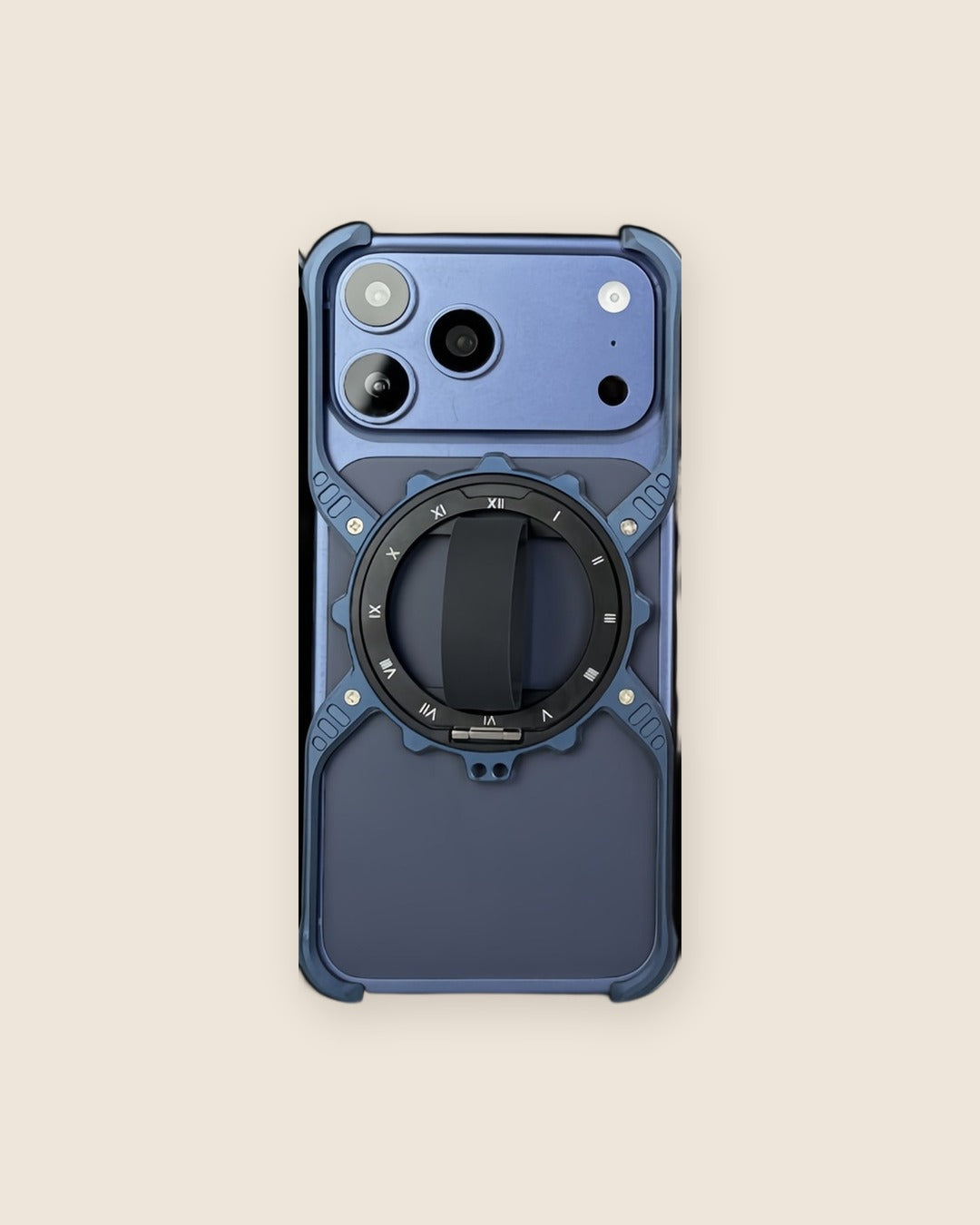 X-Shell Ring Holder iPhone Case with Kickstand in Titanium Blue