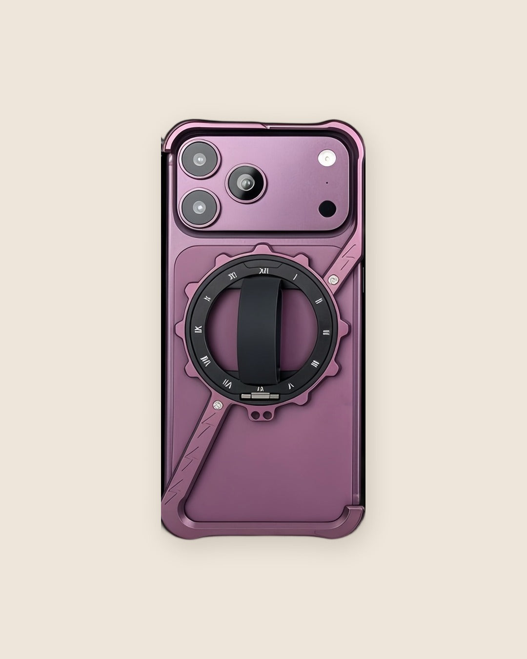 Z-Shell Ring Holder iPhone Case with Kickstand in Burgundy