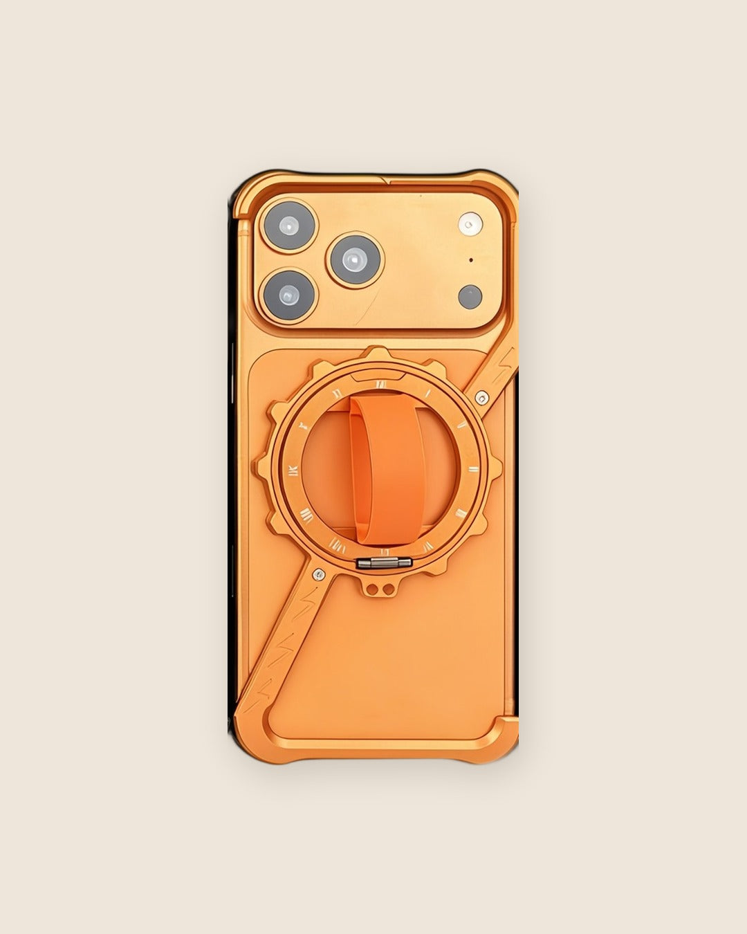 Z-Shell Ring Holder iPhone Case with Kickstand in Sunset Orange