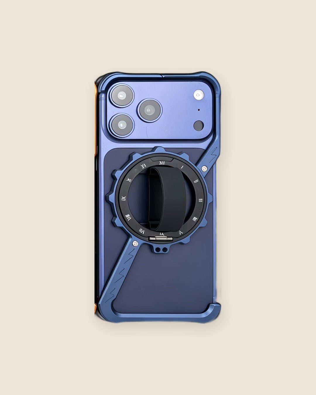 Z-Shell Ring Holder iPhone Case with Kickstand in Titanium Blue