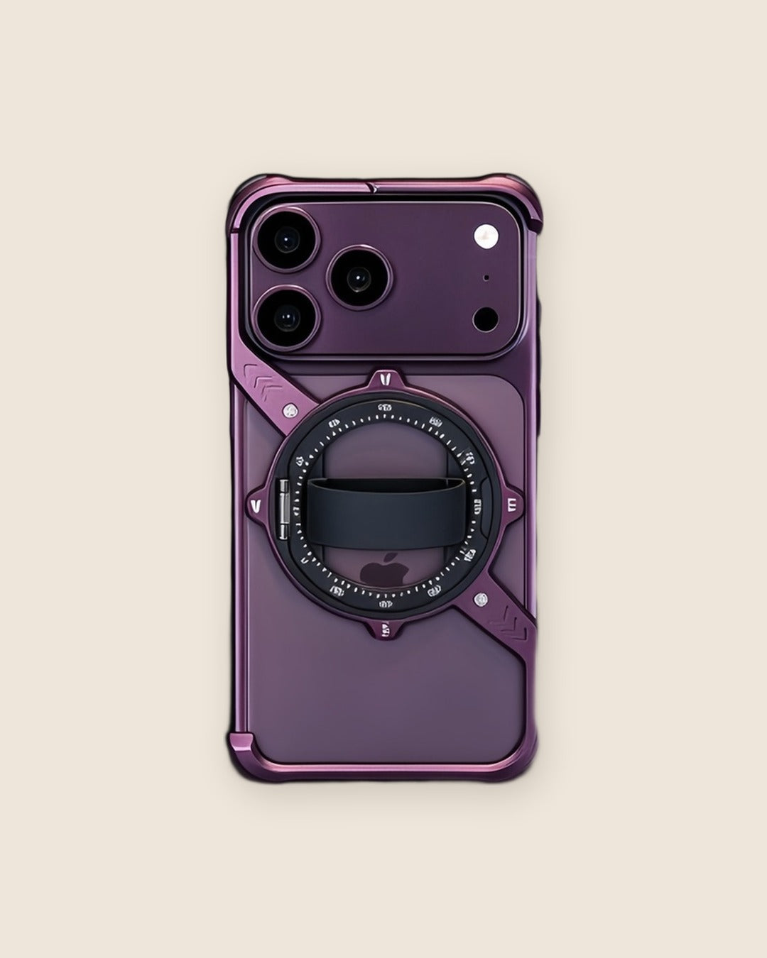 S-Shell Ring Holder iPhone Case with Kickstand in Burgundy