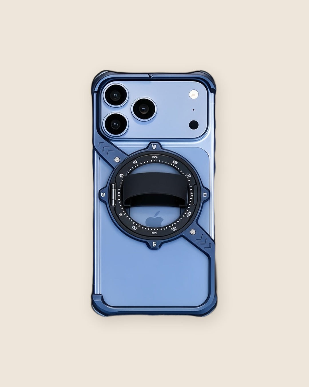S-Shell Ring Holder iPhone Case with Kickstand in Titanium Blue