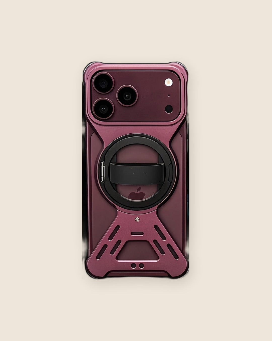 Armor Ring Holder iPhone Case with Kickstand in Burgundy