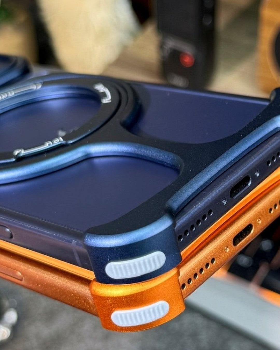 Trophy Metal iPhone Case with Magnetic Kickstand – detail view
