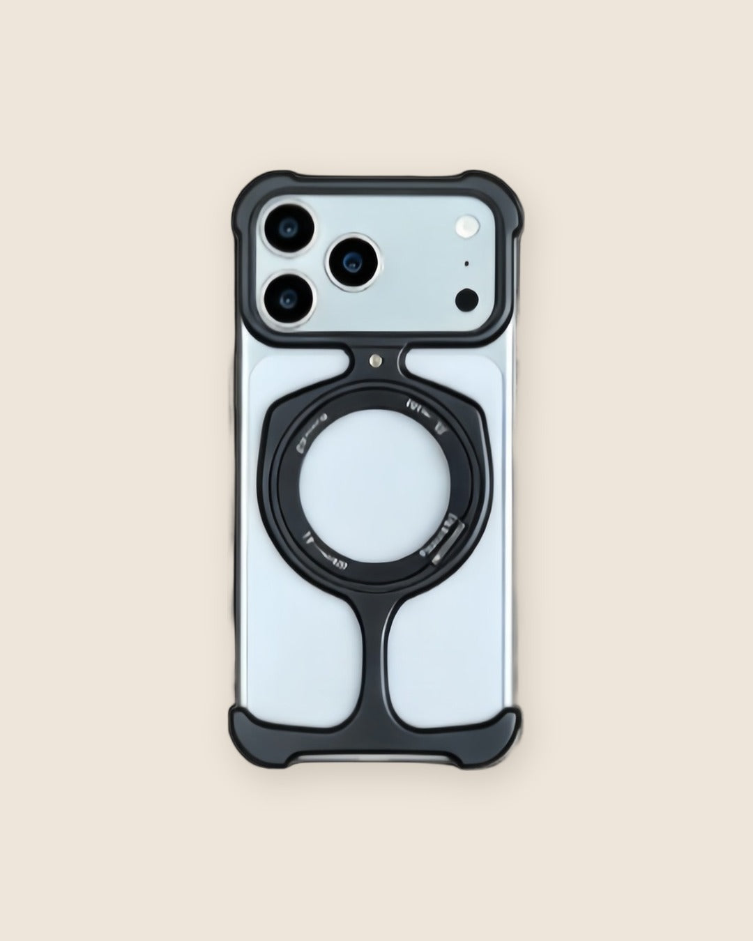 Trophy Metal iPhone Case with Magnetic Kickstand in Obsidian Black