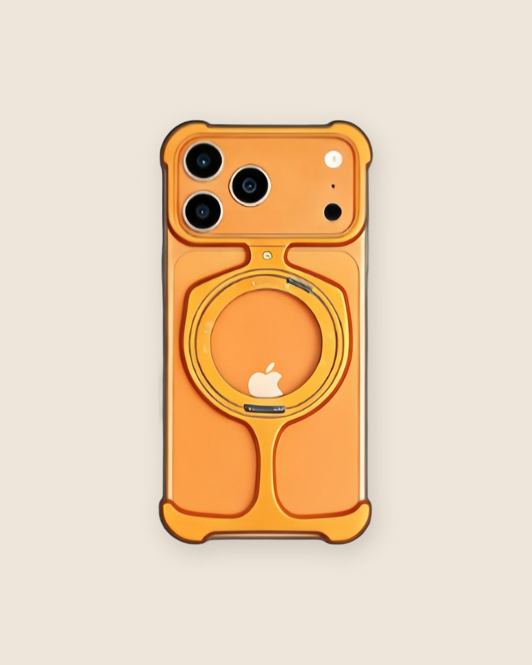 Trophy Metal iPhone Case with Magnetic Kickstand in Sunset Orange