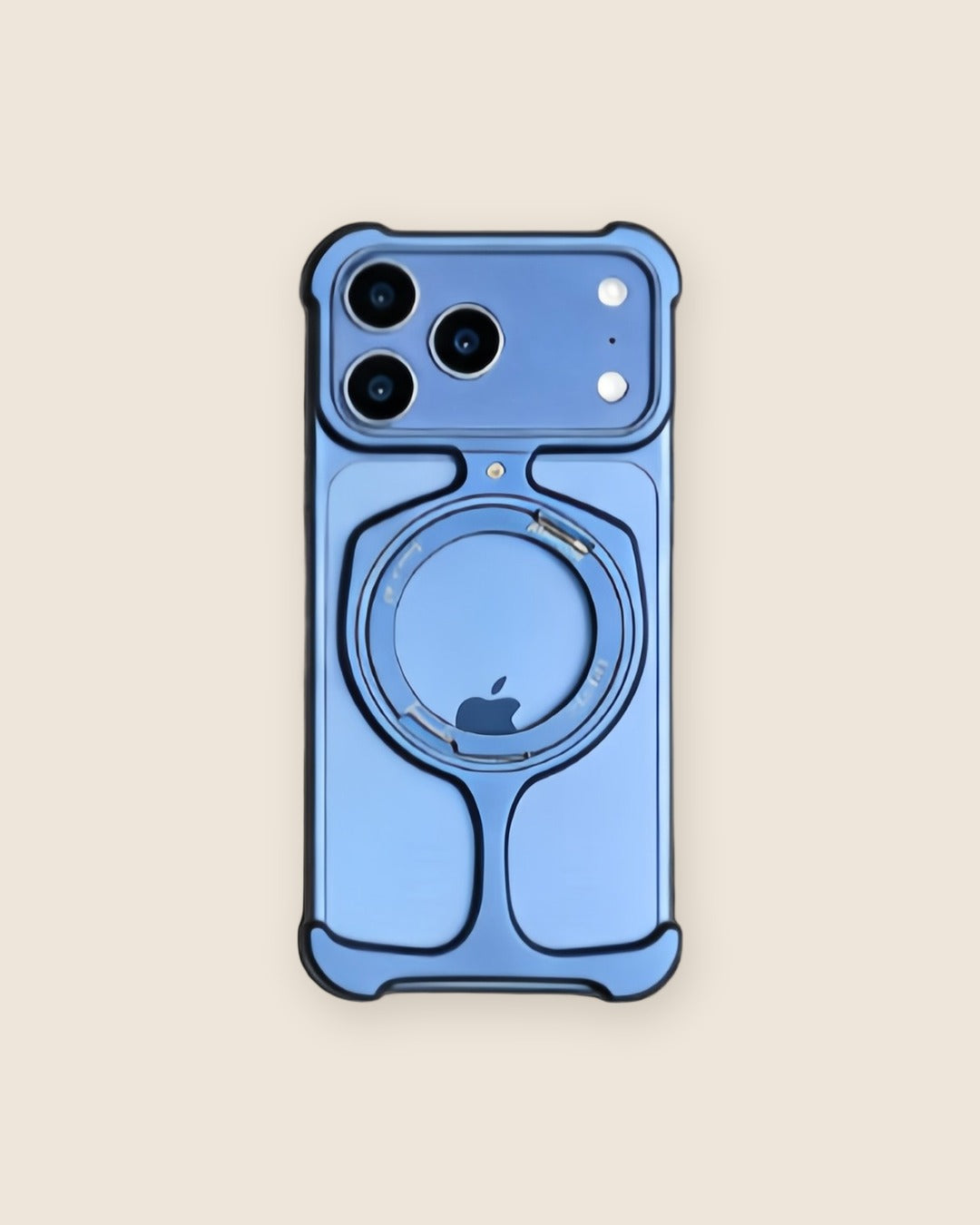 Trophy Metal iPhone Case with Magnetic Kickstand in Titanium Blue