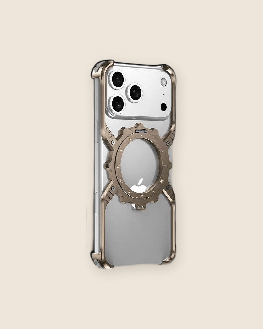 X Gear Mechanical Metal iPhone Case with Stand in Desert Gold
