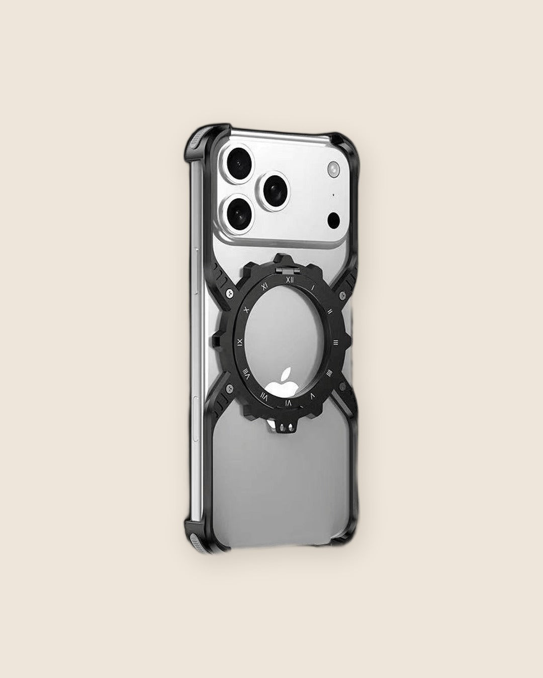 X Gear Mechanical Metal iPhone Case with Stand in Obsidian Black