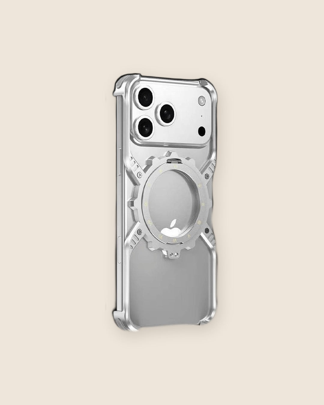X Gear Mechanical Metal iPhone Case with Stand in Space Silver