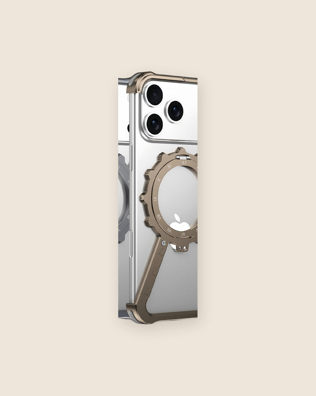 Z Gear Mechanical iPhone Case with Magnetic Ring in Desert Gold