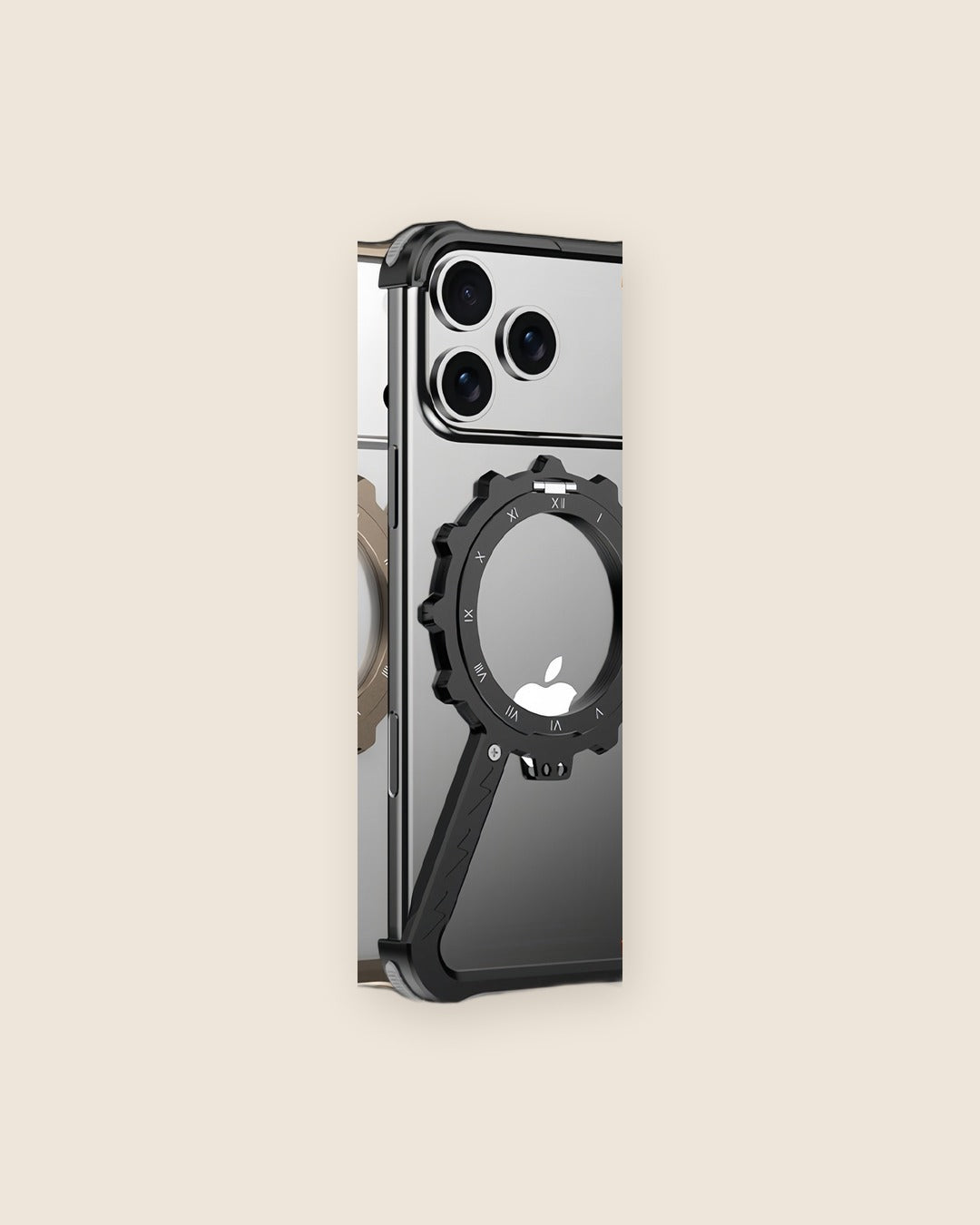 Z Gear Mechanical iPhone Case with Magnetic Ring in Obsidian Black