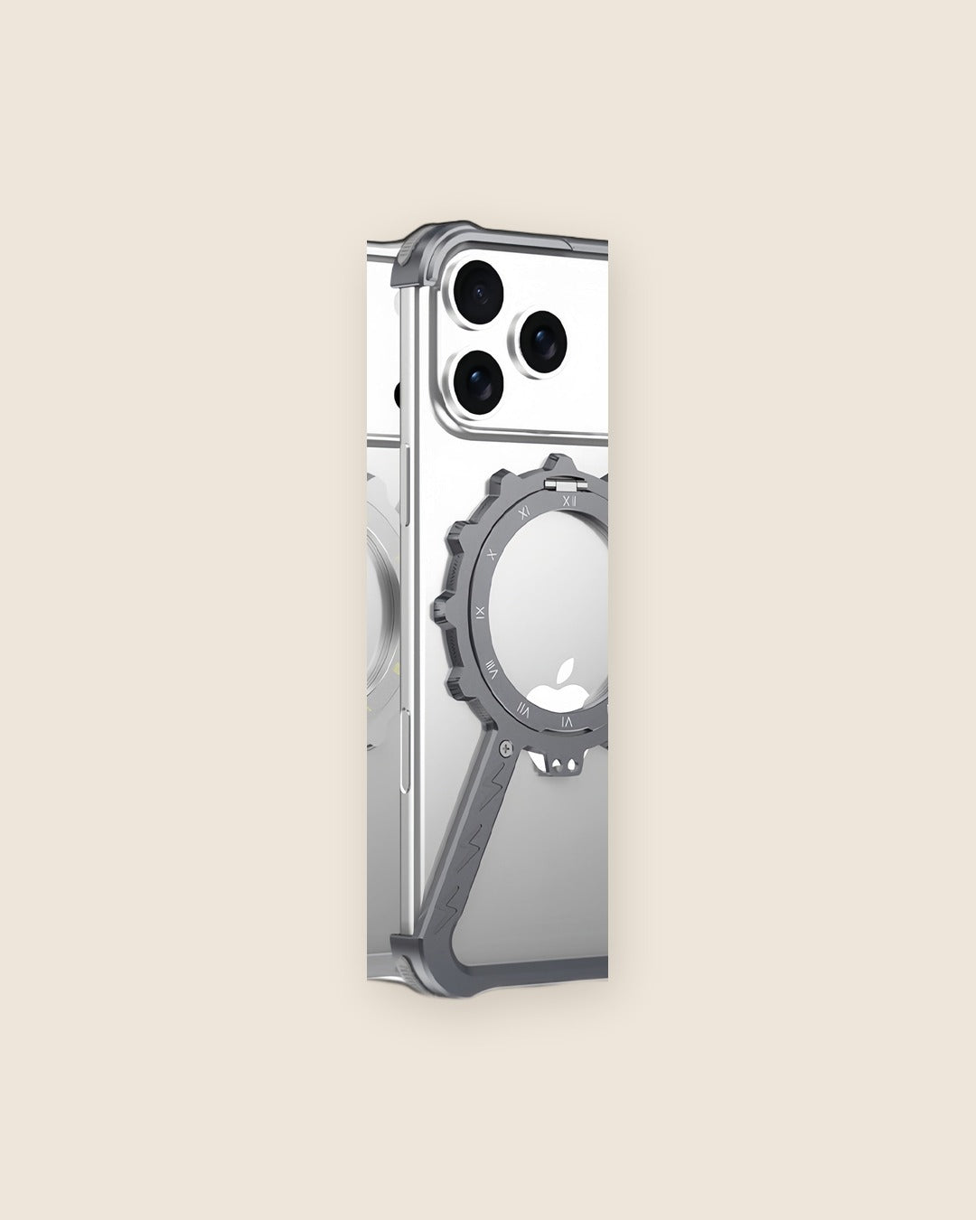 Z Gear Mechanical iPhone Case with Magnetic Ring in Space Gray