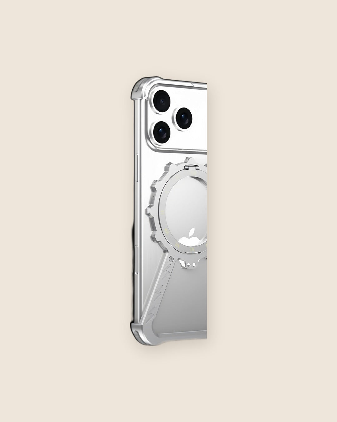 Z Gear Mechanical iPhone Case with Magnetic Ring in Space Silver