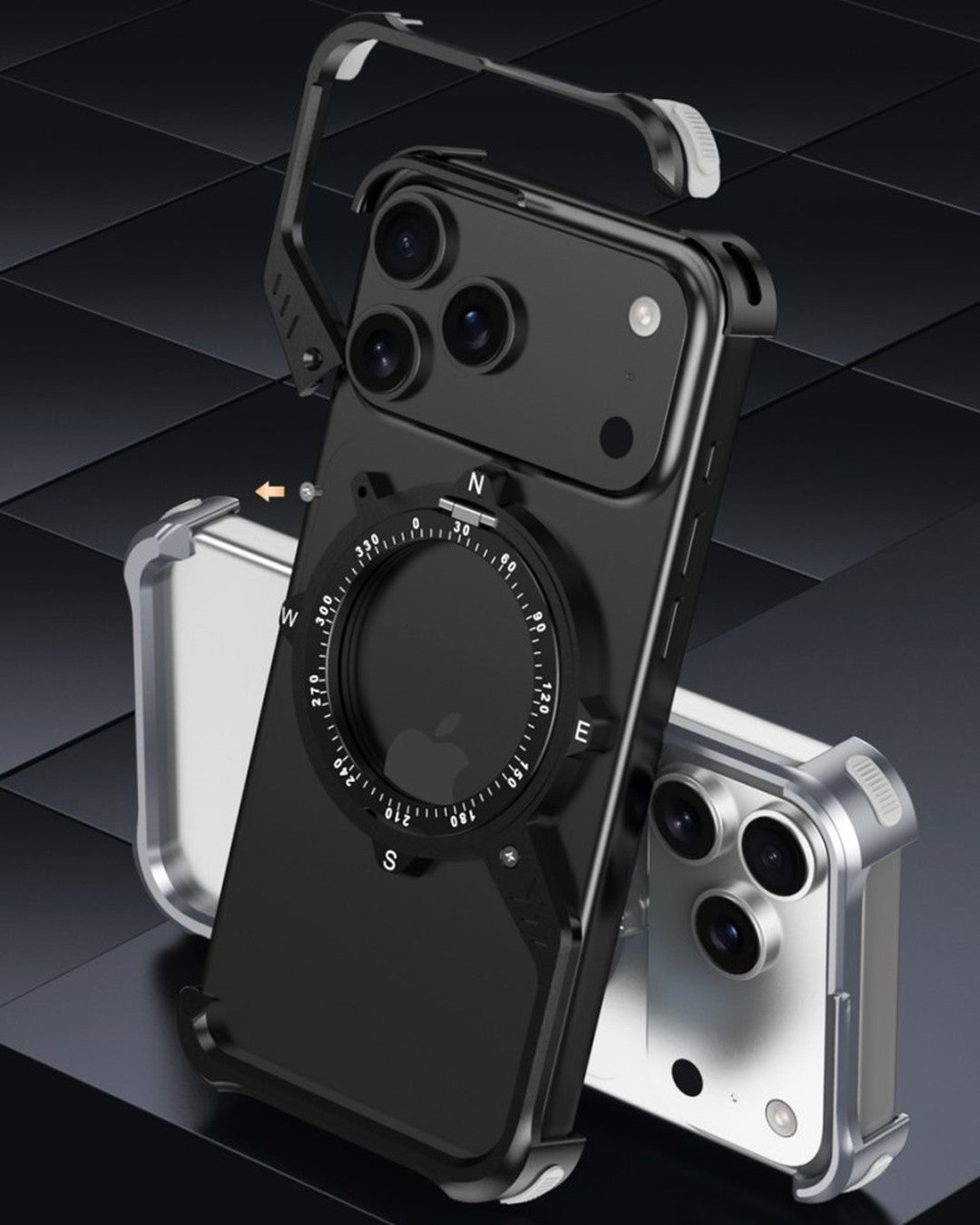 S Gear Luminous Metal iPhone Case with Magnetic Stand – detail view