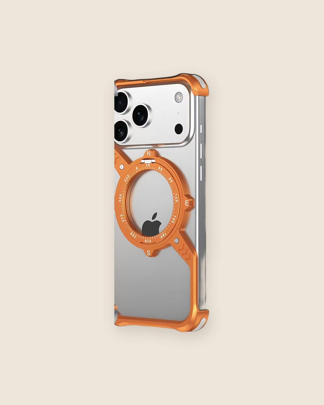 S Gear Luminous Metal iPhone Case with Magnetic Stand in Gilded Orange