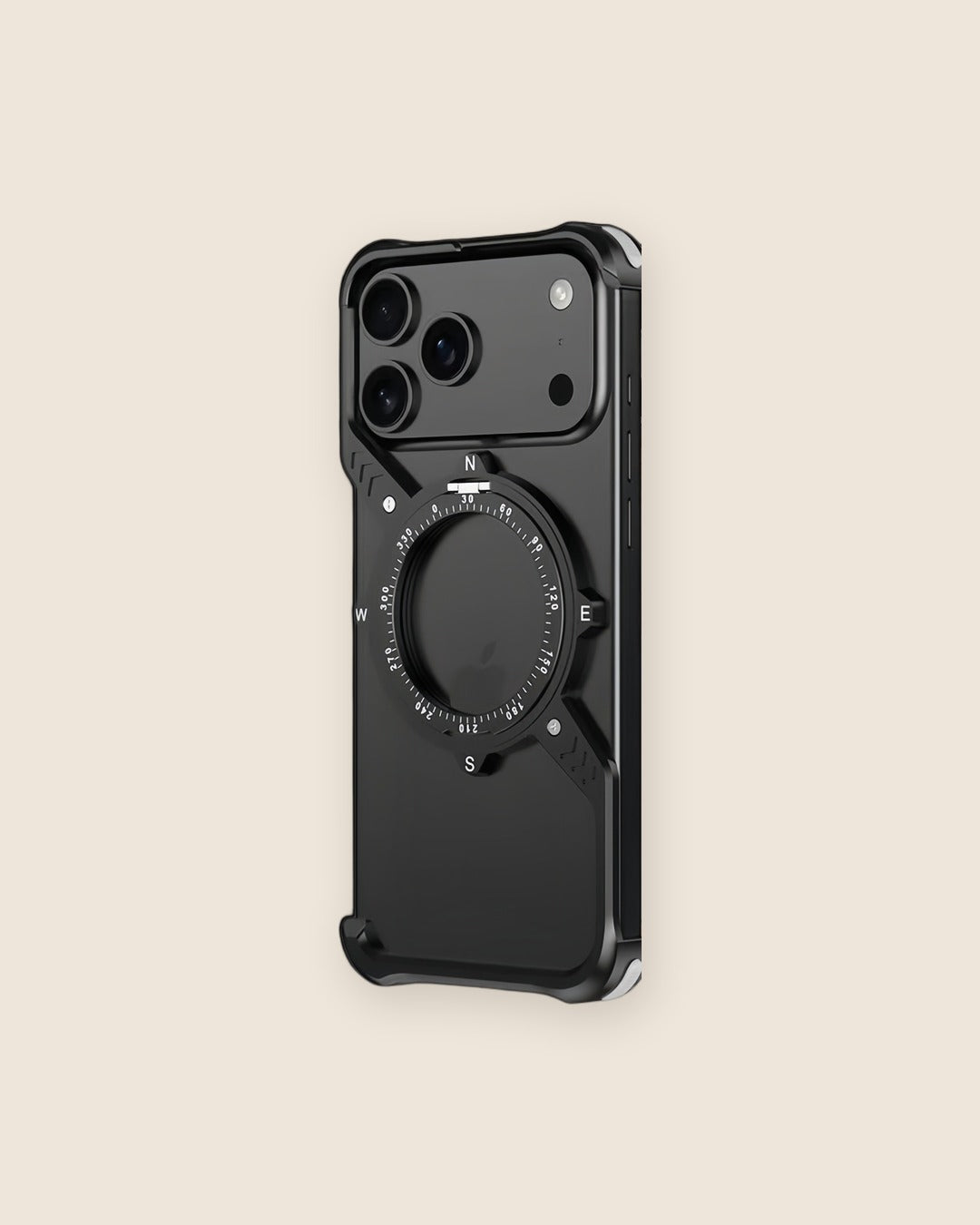 S Gear Luminous Metal iPhone Case with Magnetic Stand in Obsidian Black