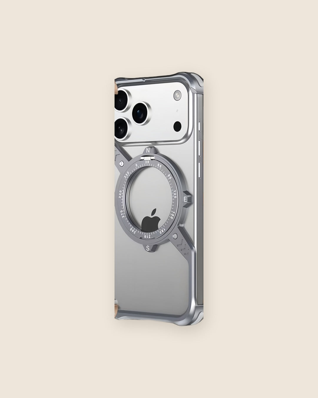 S Gear Luminous Metal iPhone Case with Magnetic Stand in Space Gray