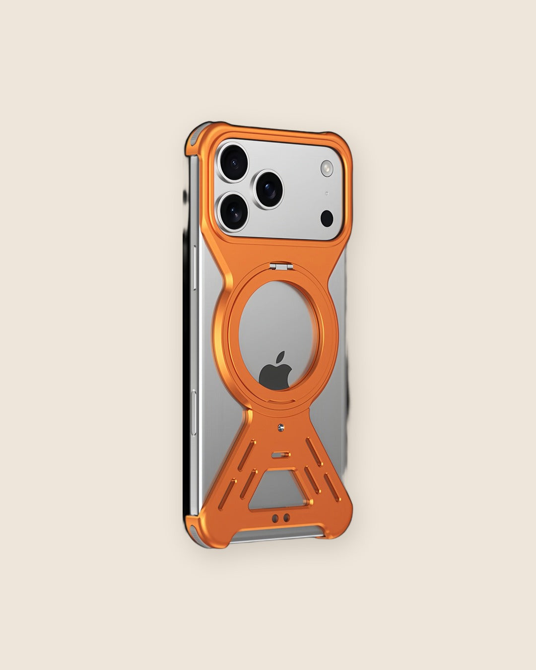 Star-Armor Metal iPhone Case with Kickstand in Gilded Orange