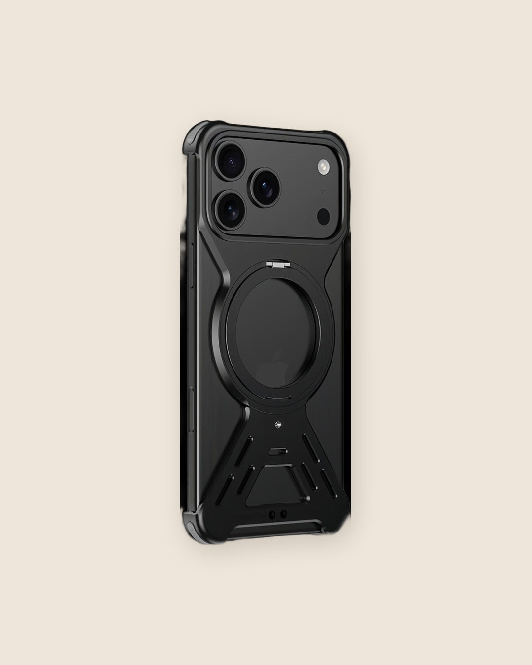 Star-Armor Metal iPhone Case with Kickstand in Obsidian Black