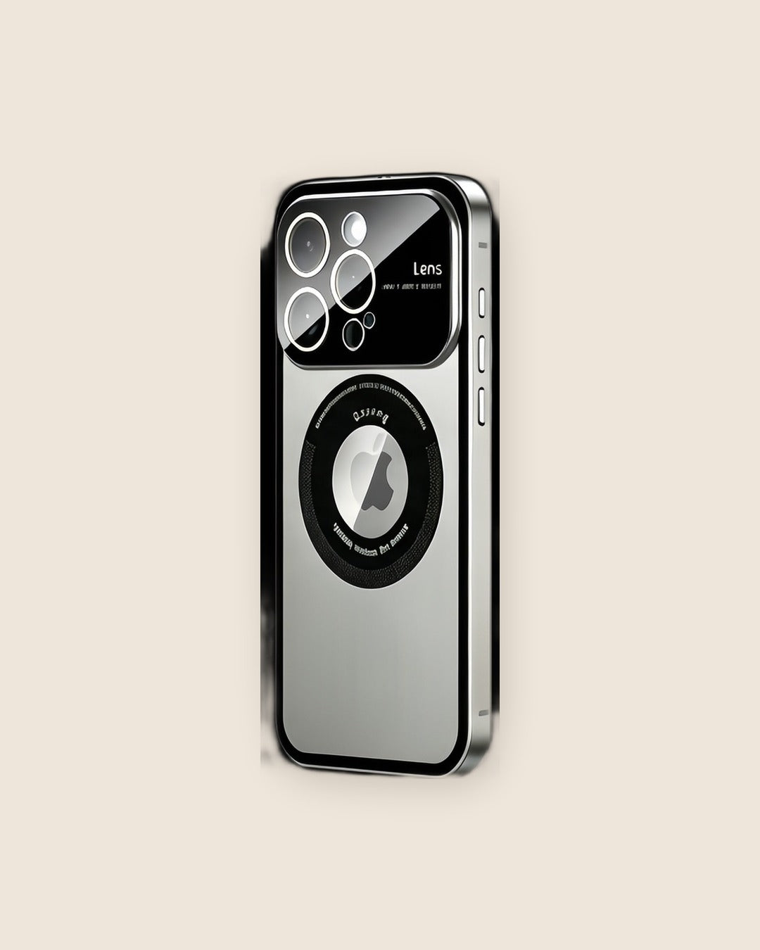 Large Window Magnetic Metal iPhone Case in Natural Titanium