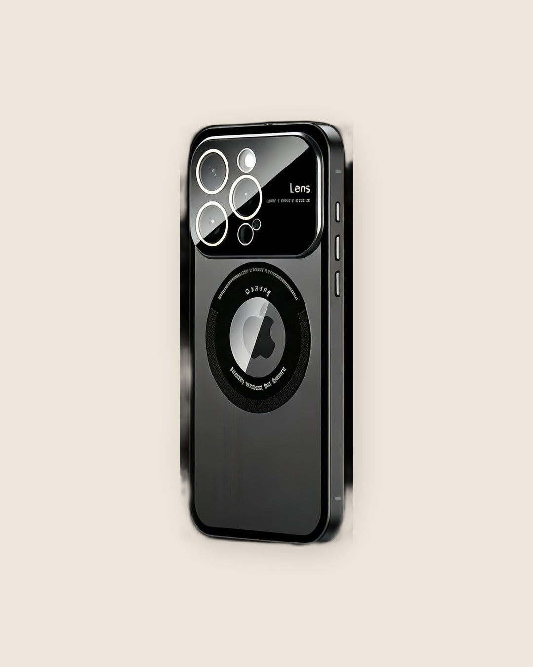 Large Window Magnetic Metal iPhone Case in Obsidian Black