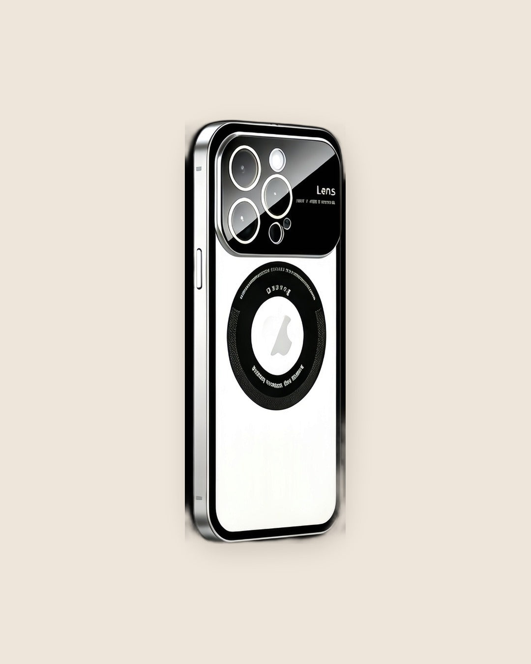 Large Window Magnetic Metal iPhone Case in Space Silver