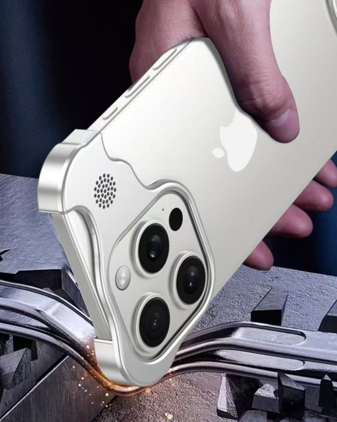 Aroma Metal iPhone Case with Raised Lens Guard – detail view
